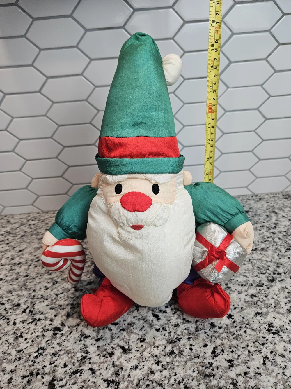 Vintage Parachute Style Plush Santa Gnome